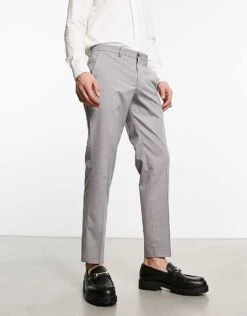 Selected Homme Cropped Smart Trousers In Light Grey For Men Light Grey Melange -Modish Mens Shop 201195179 1 lightgreymelange 1