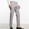 Selected Homme Cropped Smart Trousers In Light Grey For Men Light Grey Melange