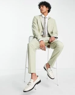 Selected Homme Slim Fit Suit Jacket In Sage For Men Tea -Modish Mens Shop 202484456 4