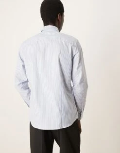 Selected Homme Slim Fit Striped Easy Iron Smart Shirt In Light Blue For Men Sky Blue Stripe -Modish Mens Shop 202675920 4