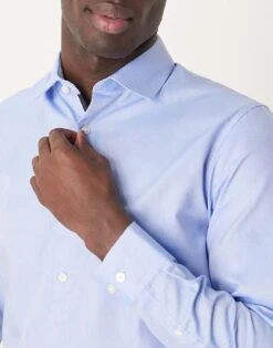 Selected Homme Slim Fit Easy Iron Smart Shirt In Light Blue For Men -Modish Mens Shop 202684264 3