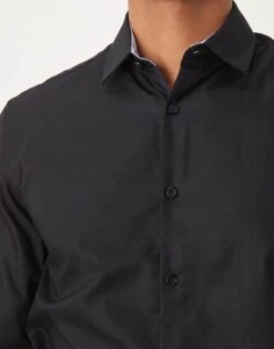 Selected Homme Slim Fit Easy Iron Smart Shirt In Black For Men -Modish Mens Shop 202684553 3