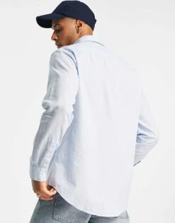 Selected Homme Long Sleeve Linen Shirt In Blue For Men Skyway -Modish Mens Shop 203020491 3