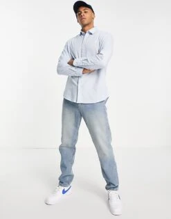 Selected Homme Long Sleeve Linen Shirt In Blue For Men Skyway -Modish Mens Shop 203020491 4