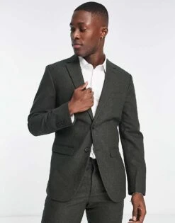 Selected Homme Slim Fit Wool Mix Suit Jacket In Grey For Men Forest Night