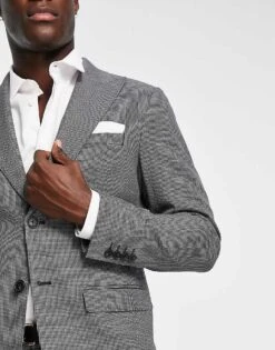 Selected Homme Slim Fit Suit Jacket In Grey Houndstooth For Men -Modish Mens Shop 203225796 3