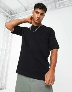 Selected Homme Oversized Heavy Weight T-shirt In Black For Men -Modish Mens Shop 203549458 1 black 1