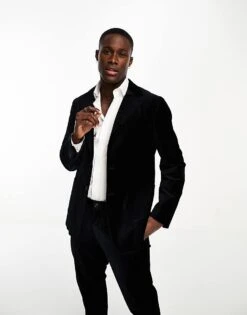 Selected Homme Slim Fit Suit Jacket In Navy Velvet For Men Navy Blazer -Modish Mens Shop 203730629 1 navyblazer 1