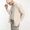 Selected Homme Linen Mix Overshirt In Beige For Men Angora