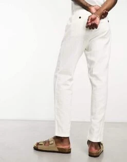 Selected Homme Slim Tapered Linen Mix Trouser In White For Men Cloud Dancer -Modish Mens Shop 203878673 4