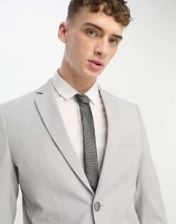 Selected Homme Slim Fit Suit Jacket In Light Grey For Men Grey Melange -Modish Mens Shop 203878938 1 greymelange 1