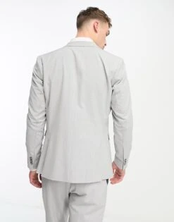 Selected Homme Slim Fit Suit Jacket In Light Grey For Men Grey Melange -Modish Mens Shop 203878938 3
