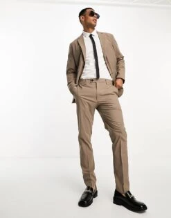Selected Homme Slim Fit Commuter Suit Trouser In Light Brown For Men Walnut -Modish Mens Shop 204173641 1 walnut 1