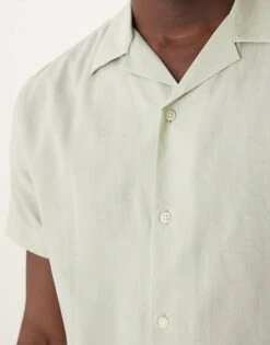 Selected Homme Revere Collar Shirt In Sage For Men Desert Sage -Modish Mens Shop 204520155 3