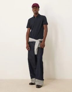 Selected Homme Half Zip Polo In Navy For Men Sky Captain -Modish Mens Shop 204764341 3