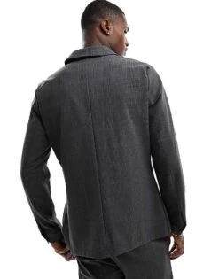 Selected Homme Hybrid Suit Jacket In Grey Check For Men Grey Melange -Modish Mens Shop 204764681 4