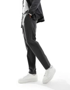 Selected Homme Slim Fit Suit Trouser In Grey Check For Men Grey Melange -Modish Mens Shop 204764734 1 greymelange 1