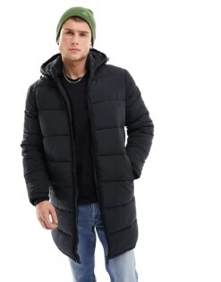 Selected Homme Cooper Long Puffer Jacket In Black For Men -Modish Mens Shop 204872227 1 black 1