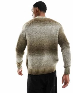 Selected Homme Oversized Knit Jumper In Ombre For Men Chinchilla -Modish Mens Shop 204897396 4