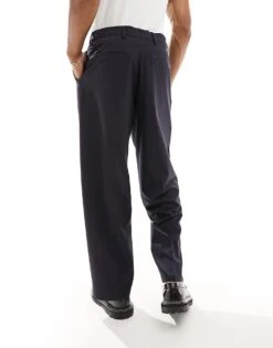 Selected Homme Wide Leg Suit Trouser In Navy For Men Dark Navy -Modish Mens Shop 205827204 5