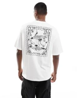 Selected Homme Oversized T-shirt With Japan Back Print In White For Men -Modish Mens Shop 205827430 3