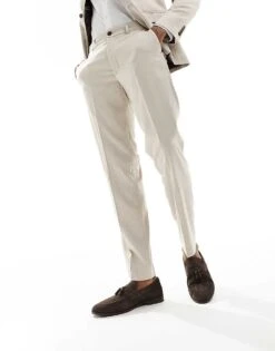 Selected Homme Slim Fit Suit Trouser In Beige For Men Sand -Modish Mens Shop 205881045 3