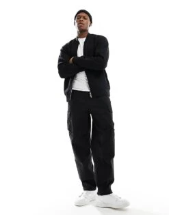 Selected Homme Mack Sweat Bomber Jacket In Black For Men -Modish Mens Shop 205916642 4