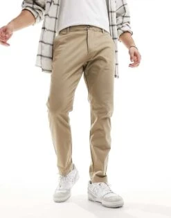 Selected Homme Bill Slim Fit Chino In Beige For Men Chinchilla