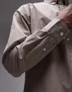 Selected Homme Slimrick Poplin Shirt In Tan For Men -Modish Mens Shop 205919353 3