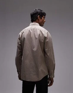 Selected Homme Slimrick Poplin Shirt In Tan For Men -Modish Mens Shop 205919353 4