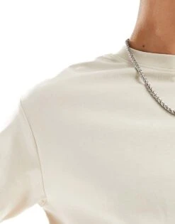 Selected Homme Oversized Boxy T-shirt In Beige For Men Oatmeal -Modish Mens Shop 205924871 3