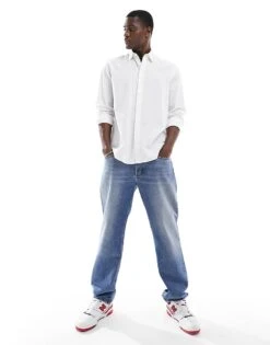 Selected Homme Long Sleeve Linen Mix Shirt In White For Men -Modish Mens Shop 205988168 4