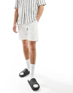 Selected Homme Linen Mix Shorts In White For Men Cloud Dancer -Modish Mens Shop 205988267 1 clouddancer 1