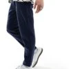 Selected Homme Slim Tapered Linen Mix Trouser In Navy For Men Dark Sapphire