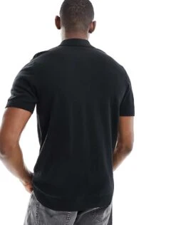 Selected Homme Knitted Polo In Black For Men -Modish Mens Shop 205988333 4