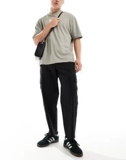 Selected Homme Wide Barrel Fit Cargo Trouser In Black For Men