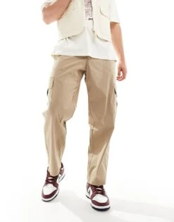 Selected Homme Wide Barrel Fit Cargo Trouser In Beige For Men Chinchilla -Modish Mens Shop 205990002 4