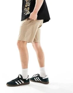 Selected Homme Loose Tech Cargo Short In Beige For Men Chinchilla -Modish Mens Shop 205990362 4