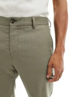 Selected Homme Slim Fit Suit Trouser In Green For Men Vetiver -Modish Mens Shop 206110146 4