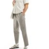 Selected Homme Loose Fit Cropped Pleat Trouser In Beige For Men Fog