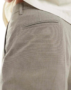 Selected Homme Loose Fit Cropped Pleat Trouser In Beige For Men Fog -Modish Mens Shop 206110946 5