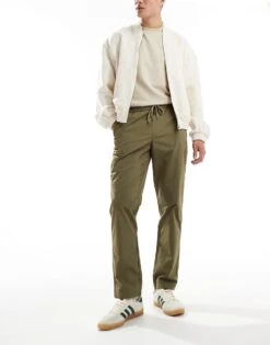 Selected Homme Drawstring Trouser In Khaki For Men Burnt Olive -Modish Mens Shop 206175194 1 burntolive 1