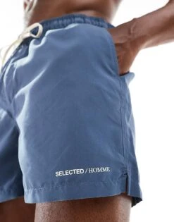 Selected Homme Swim Short In Blue For Men Bering Sea -Modish Mens Shop 206185736 3