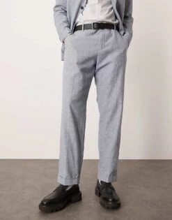 Selected Homme Linen Mix Suit Trouser In Blue For Men Light Blue -Modish Mens Shop 206186889 3