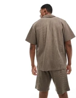 Selected Homme Co-ord Waffle Shorts In Brown For Men Morel -Modish Mens Shop 206190060 4