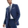Selected Homme Linen Mix Slim Fit Suit Jacket In Dark Navy For Men