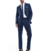 Selected Homme Linen Mix Slim Fit Suit Trousers In Dark Navy For Men