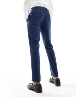 Selected Homme Linen Mix Slim Fit Suit Trousers In Dark Navy For Men -Modish Mens Shop 206198404 4
