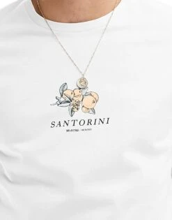 Selected Homme Oversized T-shirt With Santorini Oranges Backprint In White For Men -Modish Mens Shop 206198827 3