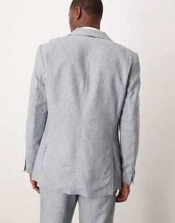 Selected Homme Linen Mix Suit Jacket In Blue For Men Light Blue -Modish Mens Shop 206209582 3